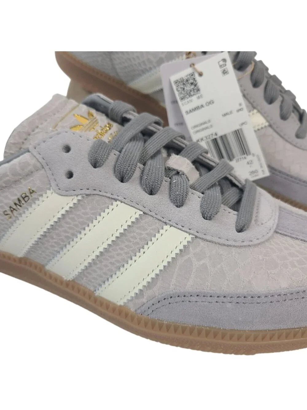 NEW Adidas Samba OG Men's Shoes Grey White Size 8.5 US Suede